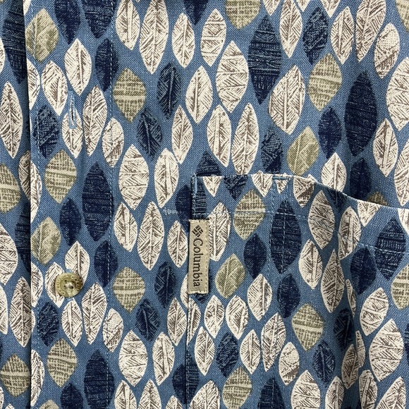COLUMBIA RAYON LINEN LEAF PRINT MENS SHIRT SIZE MEDIUM - Picture 2 of 9